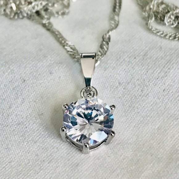 Simply Elegant Classic 2CT Solitaire AAAAA Diamonique Necklace - Picture 4 of 6